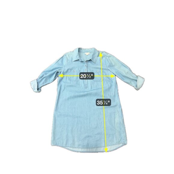 Style & Co Denim Shirt Dress Rolled Sleeves Button Front Chest Pockets Blue Sz L - Picture 7 of 9